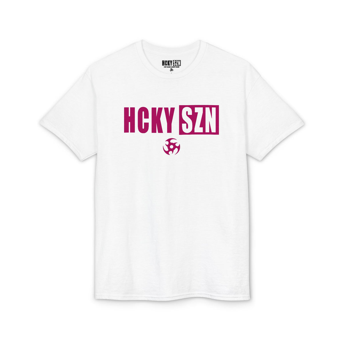 HCKY SZN Simple Star DryBlend Tee Shirt (Raspberry Logo) - Various Colors