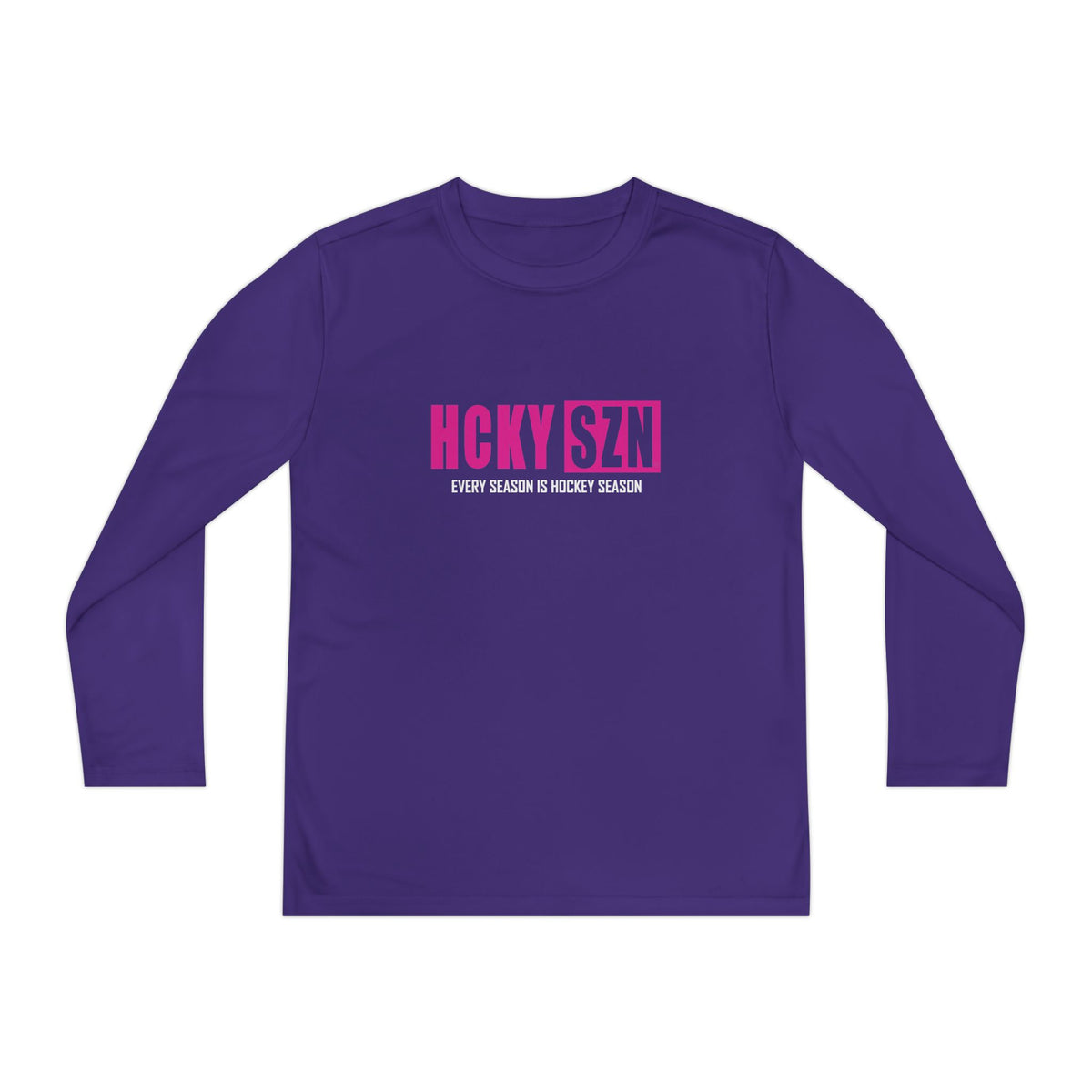 Every Season is HCKY SZN Youth Competitor Long Sleeve Tee (Hot Pink Logo) - Various Colors