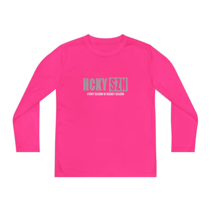 Every Season is HCKY SZN Youth Competitor Long Sleeve Tee (Grey Logo) - Various Colors