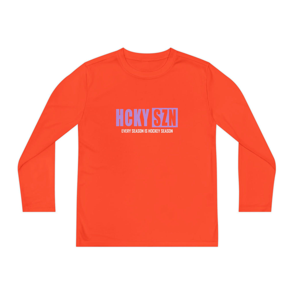 Every Season is HCKY SZN Youth Competitor Long Sleeve Tee (Lavender Logo) - Various Colors