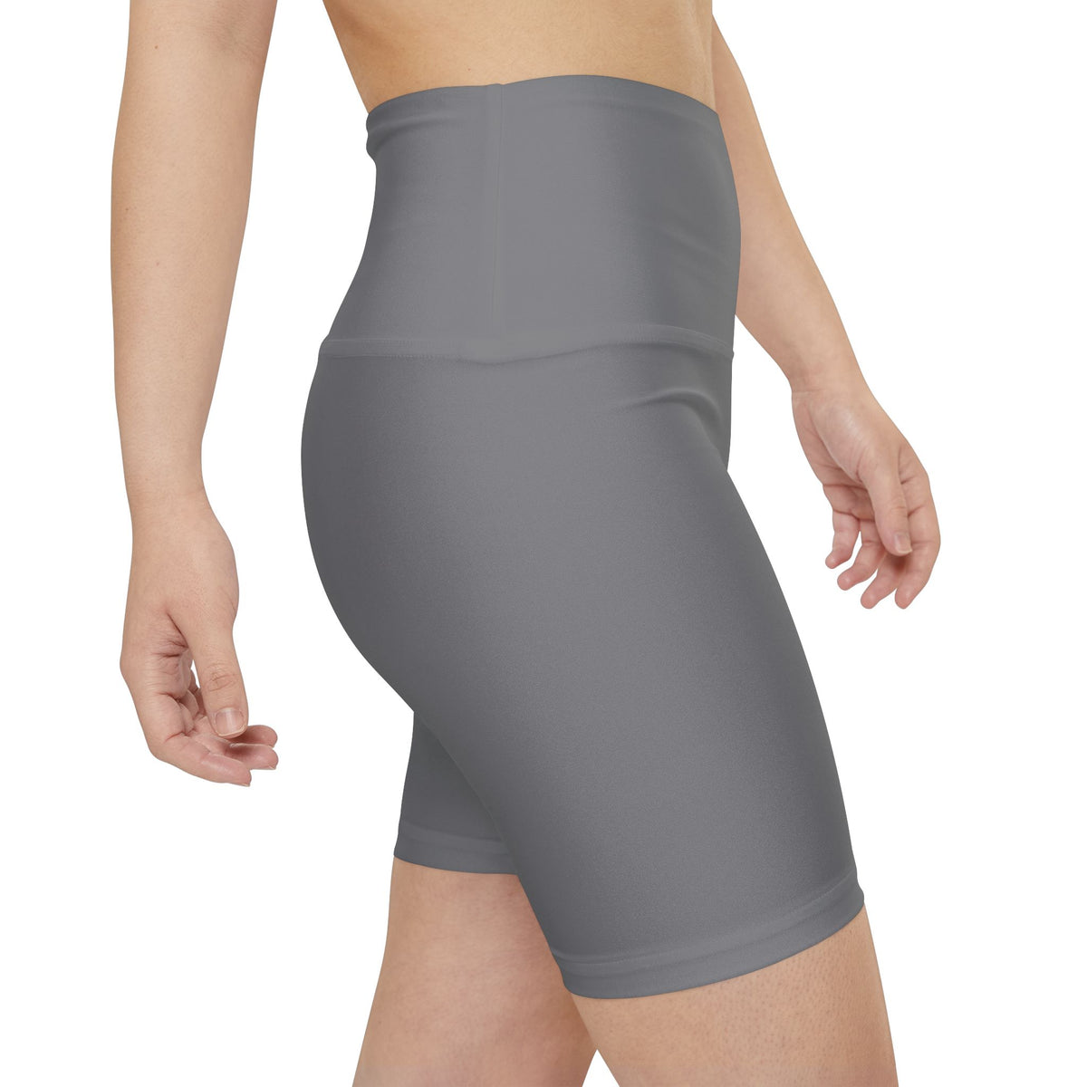 HKY SZN High Waisted Workout Shorts (Graphite Grey)