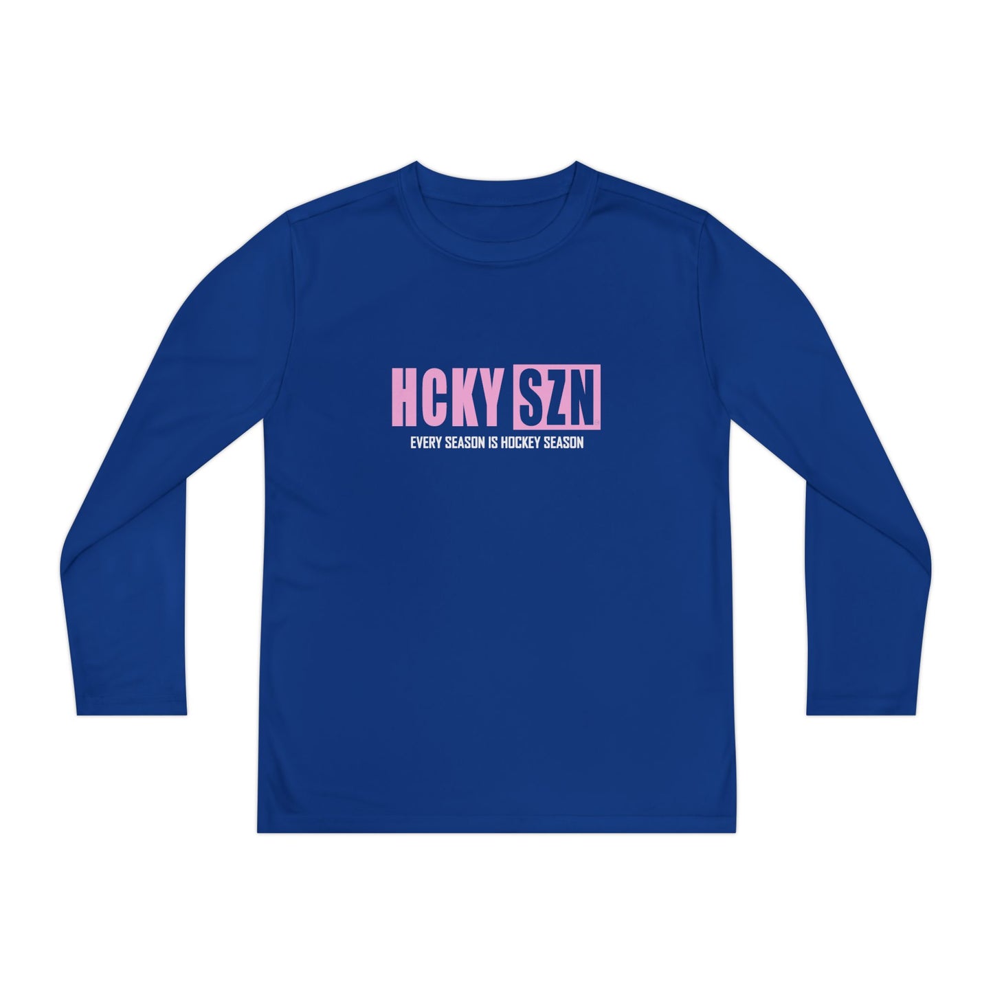 Every Season is HCKY SZN Youth Competitor Long Sleeve Tee (Pink Logo) - Various Colors