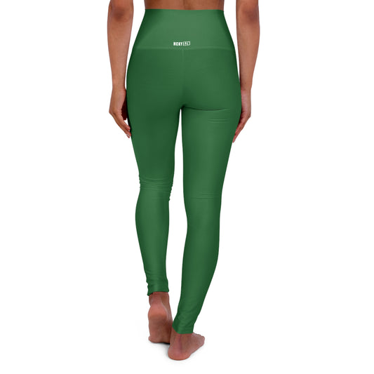 HCKY SZN High Waisted Yoga Leggings (Juniper Green)