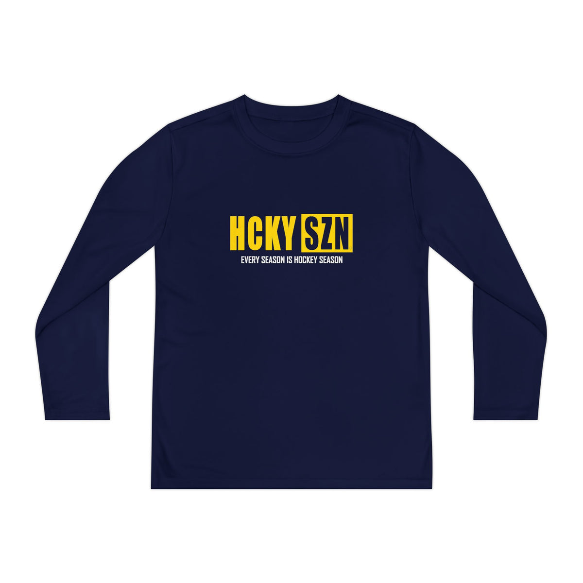 Every Season is HCKY SZN Youth Competitor Long Sleeve Tee (Yellow Logo) - Various Colors