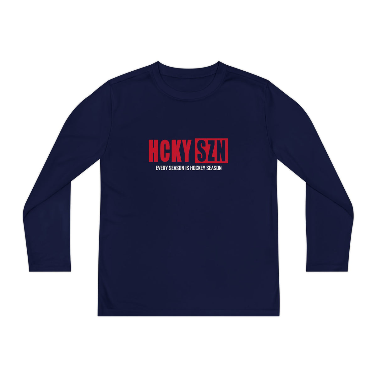 Every Season is HCKY SZN Youth Competitor Long Sleeve Tee (Red Logo) - Various Colors