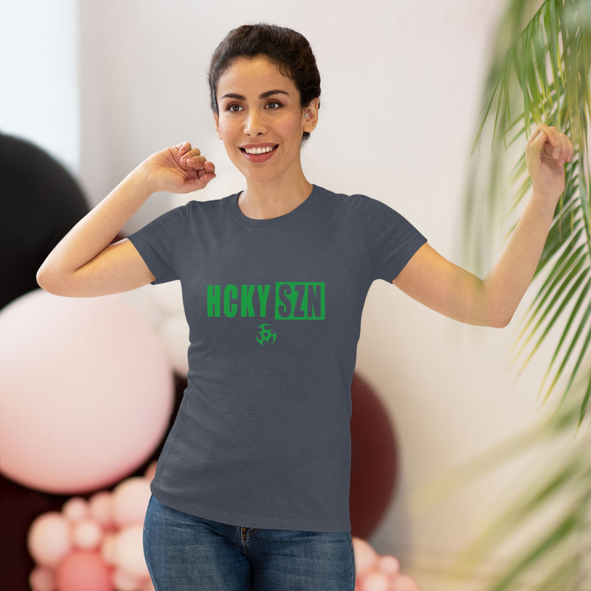 Women’s Hockey Vibe Triblend Tee (Green Logo)