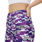 HKY SZN High Waisted Workout Shorts (Purple Haze Camo)