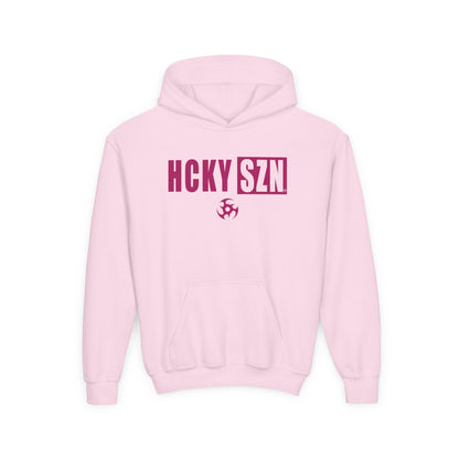 Youth HCKY SZN (Raspberry Logo) Hooded Sweatshirt - Various Colors