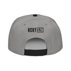 Upside Down HCKY SZN Embroidered Snapback Hat (Grey/Black)