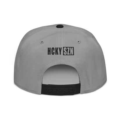 Upside Down HCKY SZN Embroidered Snapback Hat (Grey/Black)