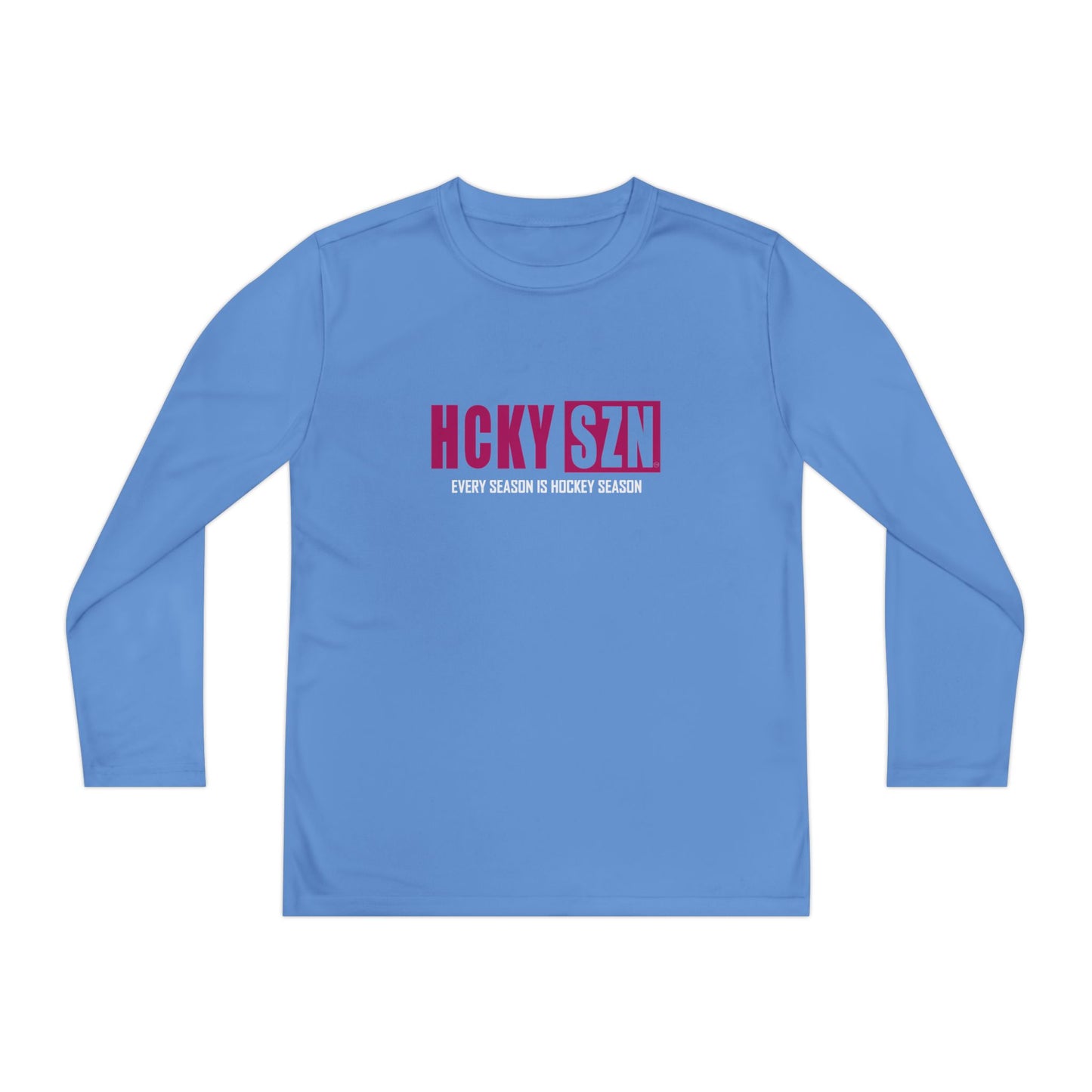 Every Season is HCKY SZN Youth Competitor Long Sleeve Tee (Raspberry Logo) - Various Colors