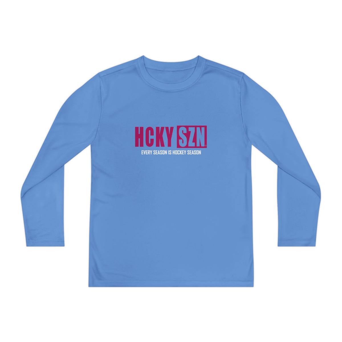Every Season is HCKY SZN Youth Competitor Long Sleeve Tee (Raspberry Logo) - Various Colors