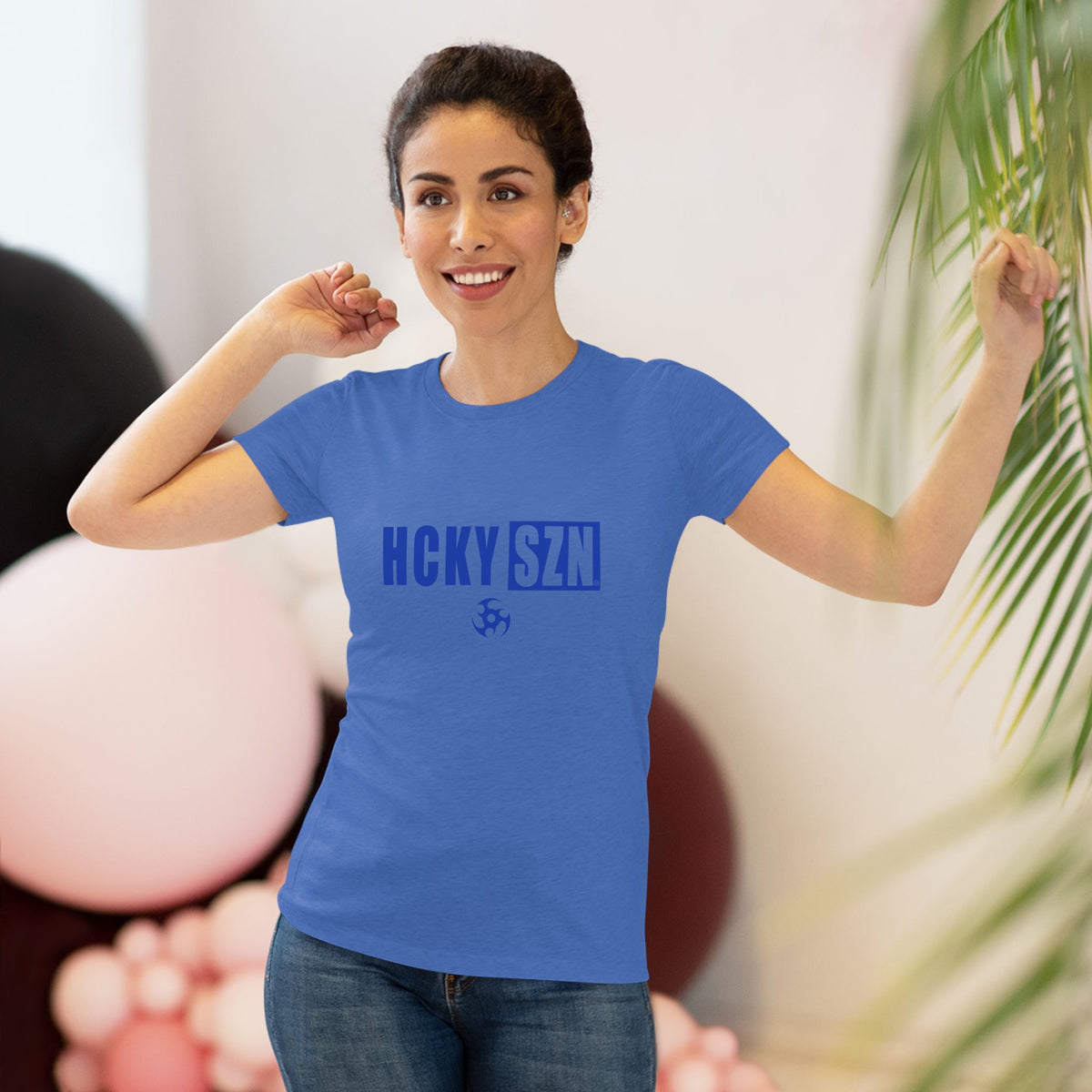 Women’s Hockey Vibe Triblend Tee (Royal Blue Logo)
