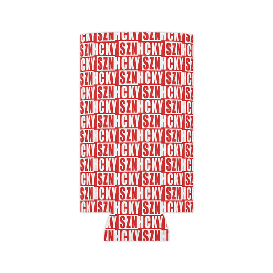 HCKY SZN AOP Slim Can Cooler (Red)