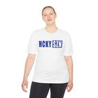 HCKYSZN (Flagship Logo) Adult Performance Tee - White/Royal Blue