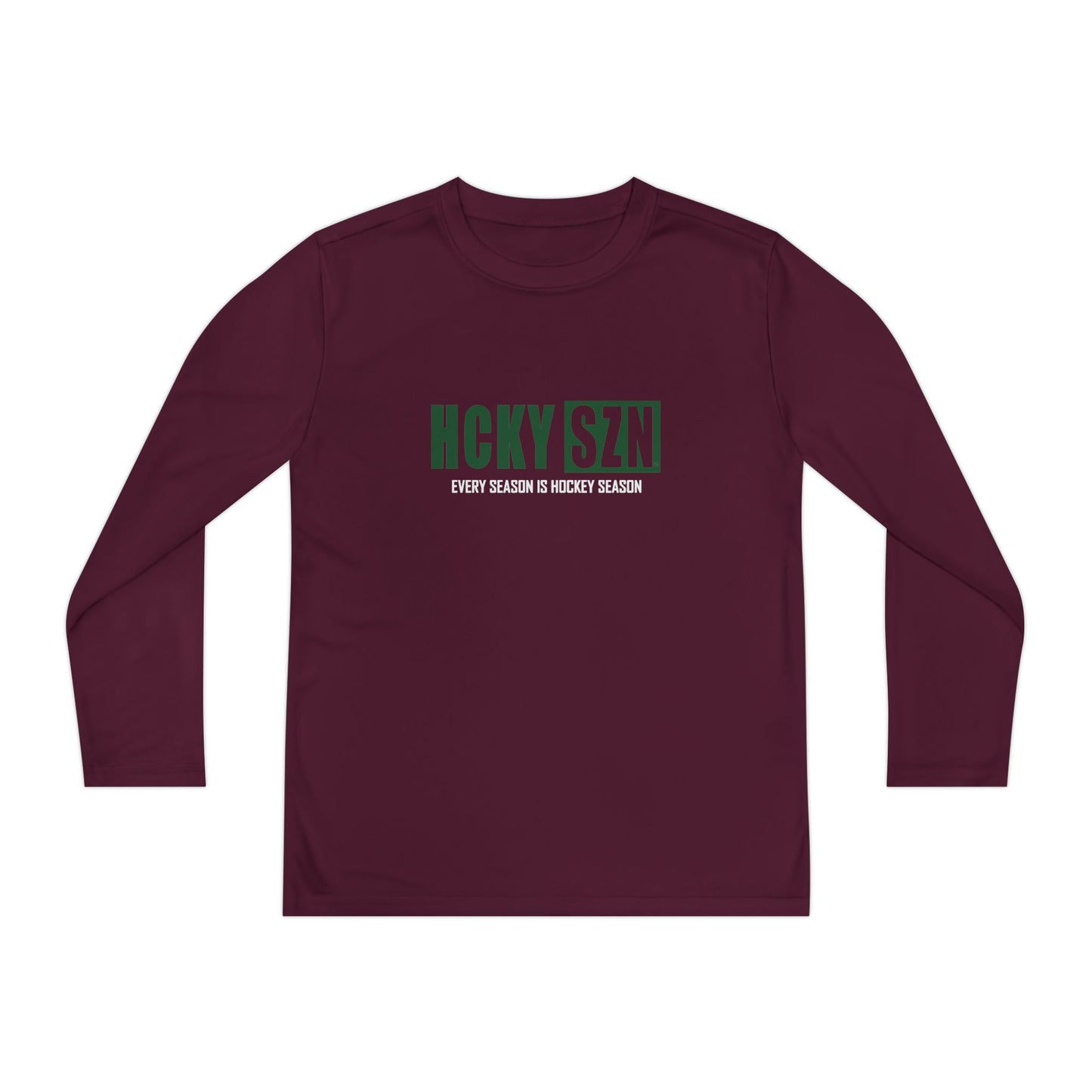 Every Season is HCKY SZN Youth Competitor Long Sleeve Tee (Forest Logo) - Various Colors