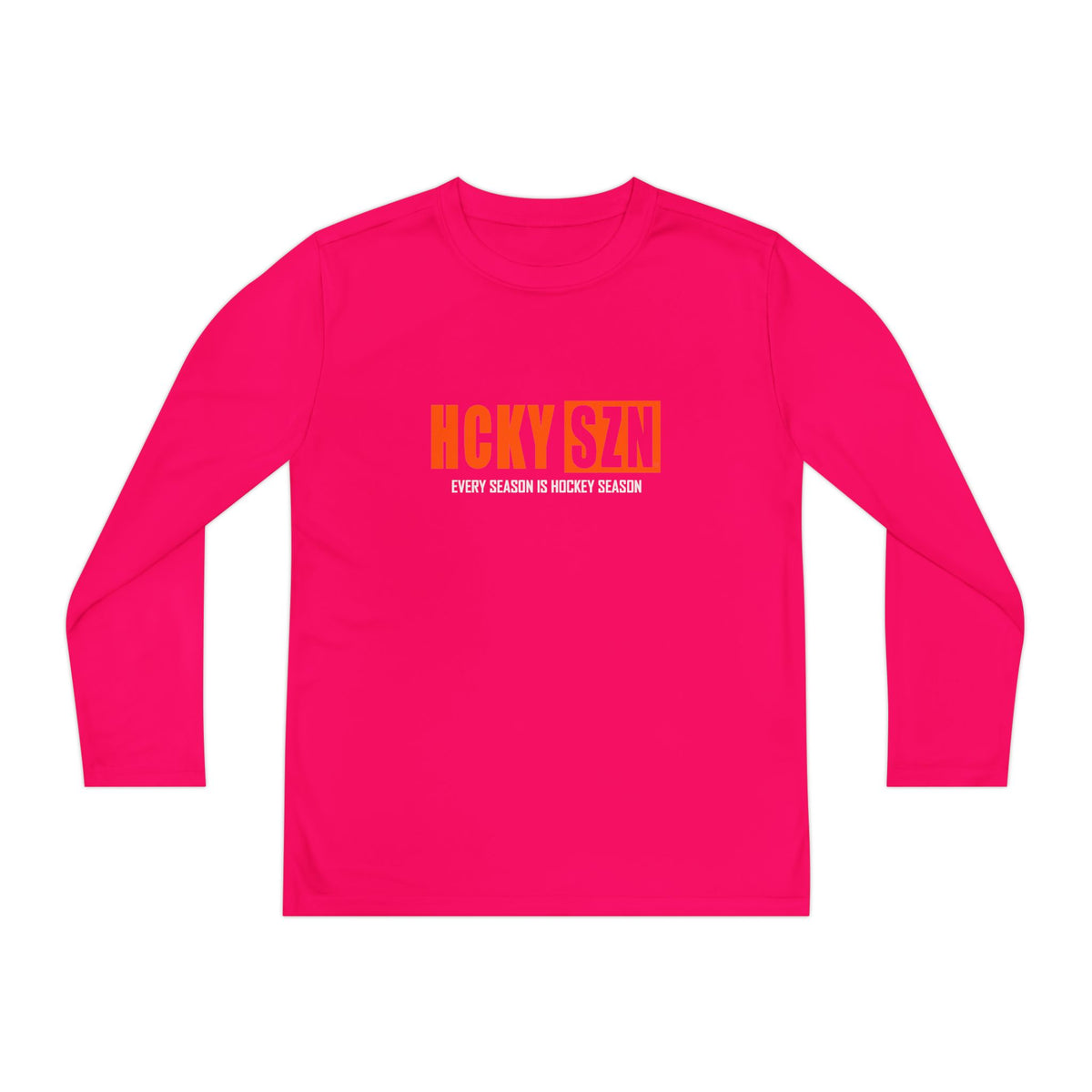 Every Season is HCKY SZN Youth Competitor Long Sleeve Tee (Orange Logo) - Various Colors