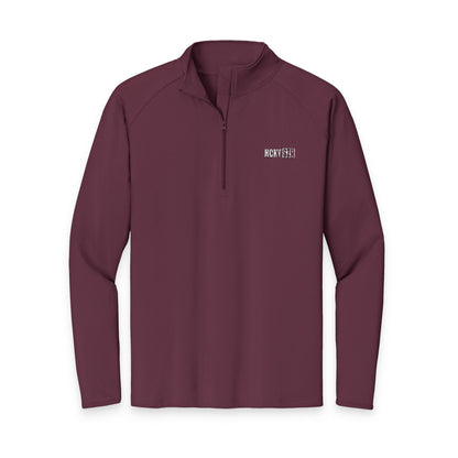 HCKY SZN Embroidered Quarter-Zip Pullover (Maroon/White)