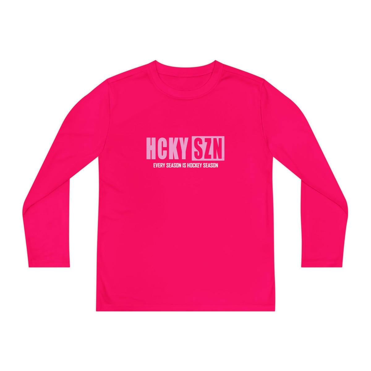 Every Season is HCKY SZN Youth Competitor Long Sleeve Tee (Pink Logo) - Various Colors