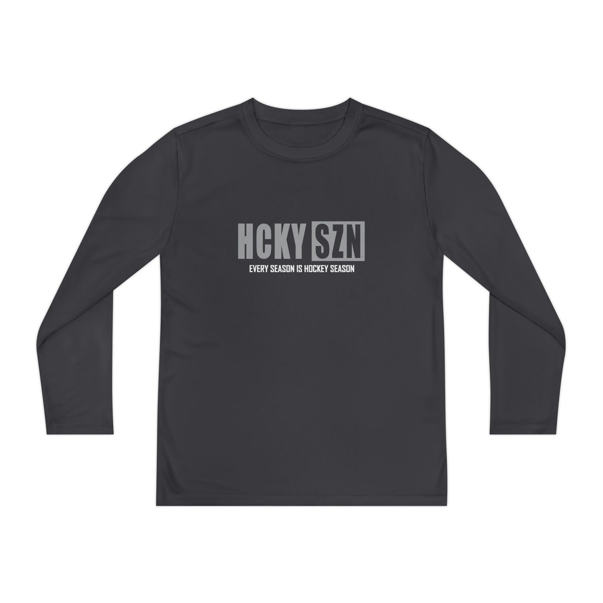 Every Season is HCKY SZN Youth Competitor Long Sleeve Tee (Grey Logo) - Various Colors