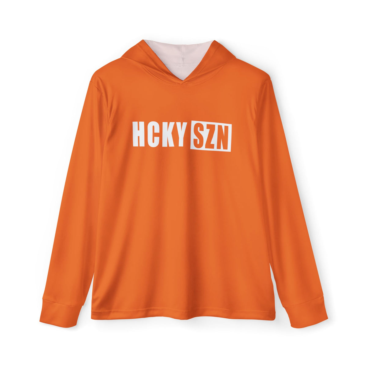 HCKY SZN Big Logo Performance Warmup Hoodie (Orange/White)