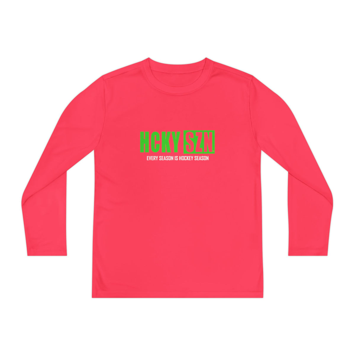 Every Season is HCKY SZN Youth Competitor Long Sleeve Tee (Lime Logo) - Various Colors