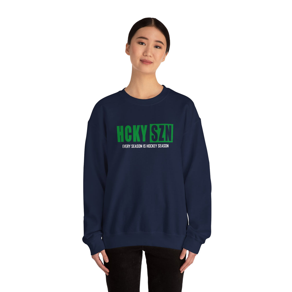 HCKY SZN Crewneck Sweatshirt (Green Logo) - Various Colors