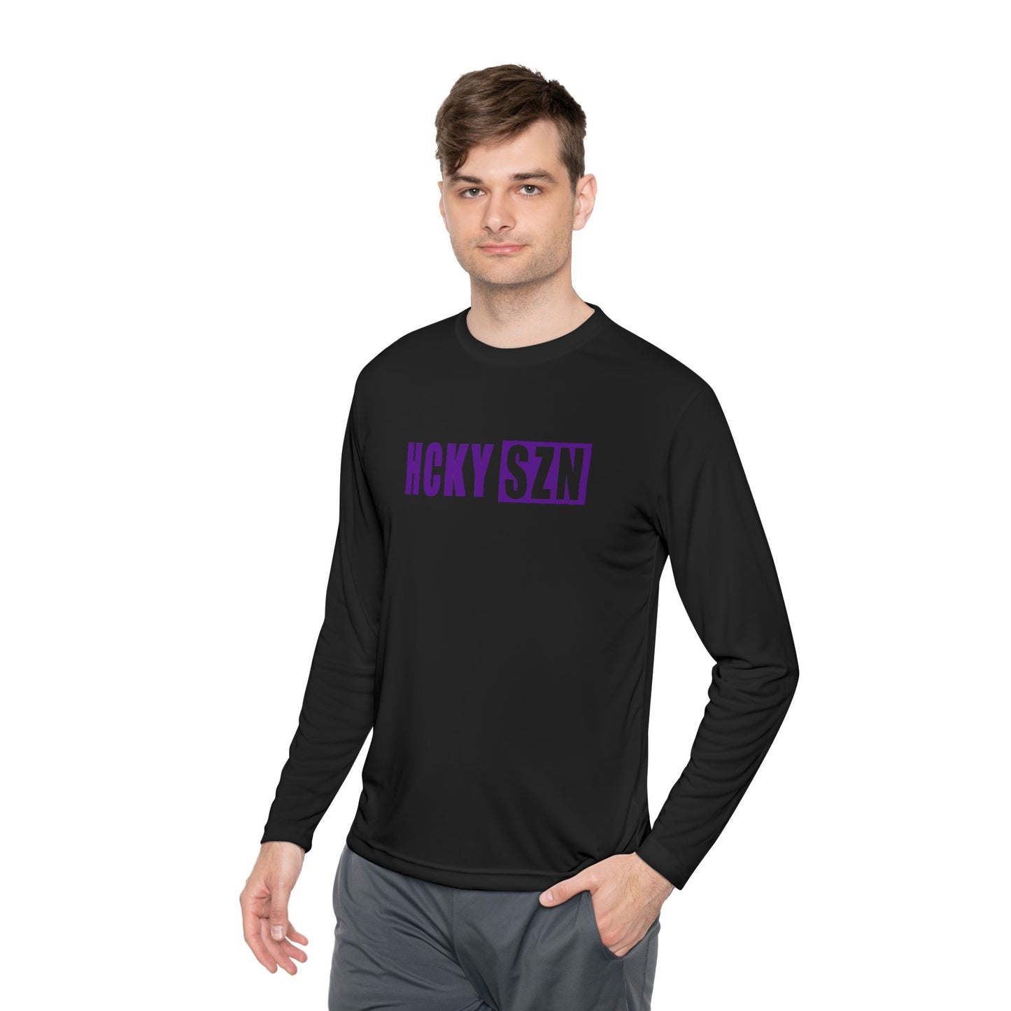 HCKY SZN Performance Long Sleeve Tee (Purple Logo) - Various Colors