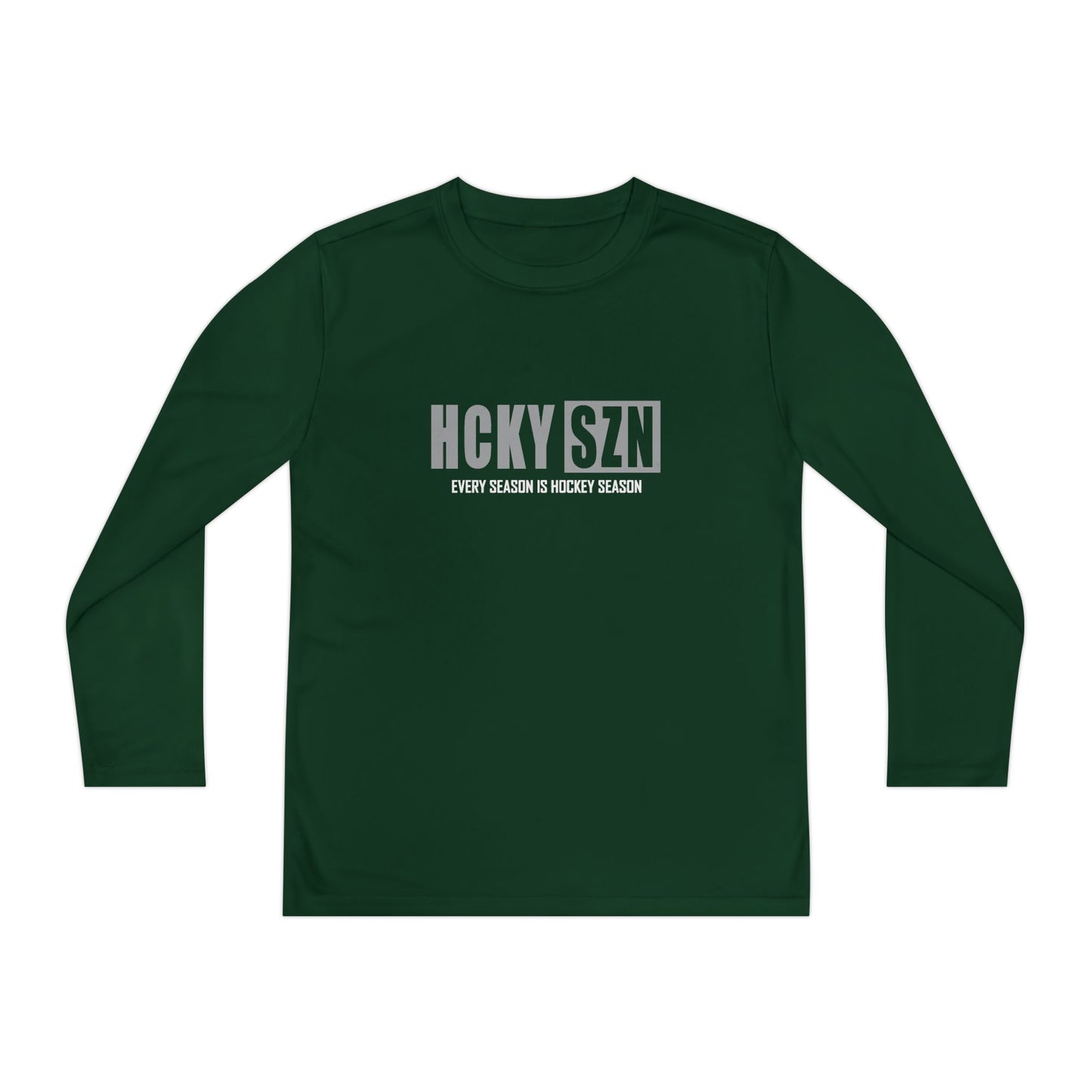 Every Season is HCKY SZN Youth Competitor Long Sleeve Tee (Grey Logo) - Various Colors