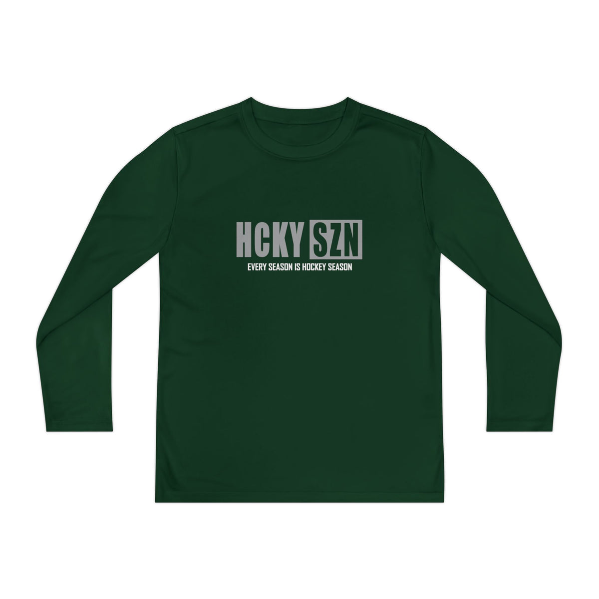 Every Season is HCKY SZN Youth Competitor Long Sleeve Tee (Grey Logo) - Various Colors