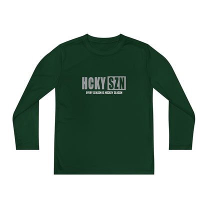 Every Season is HCKY SZN Youth Competitor Long Sleeve Tee (Grey Logo) - Various Colors