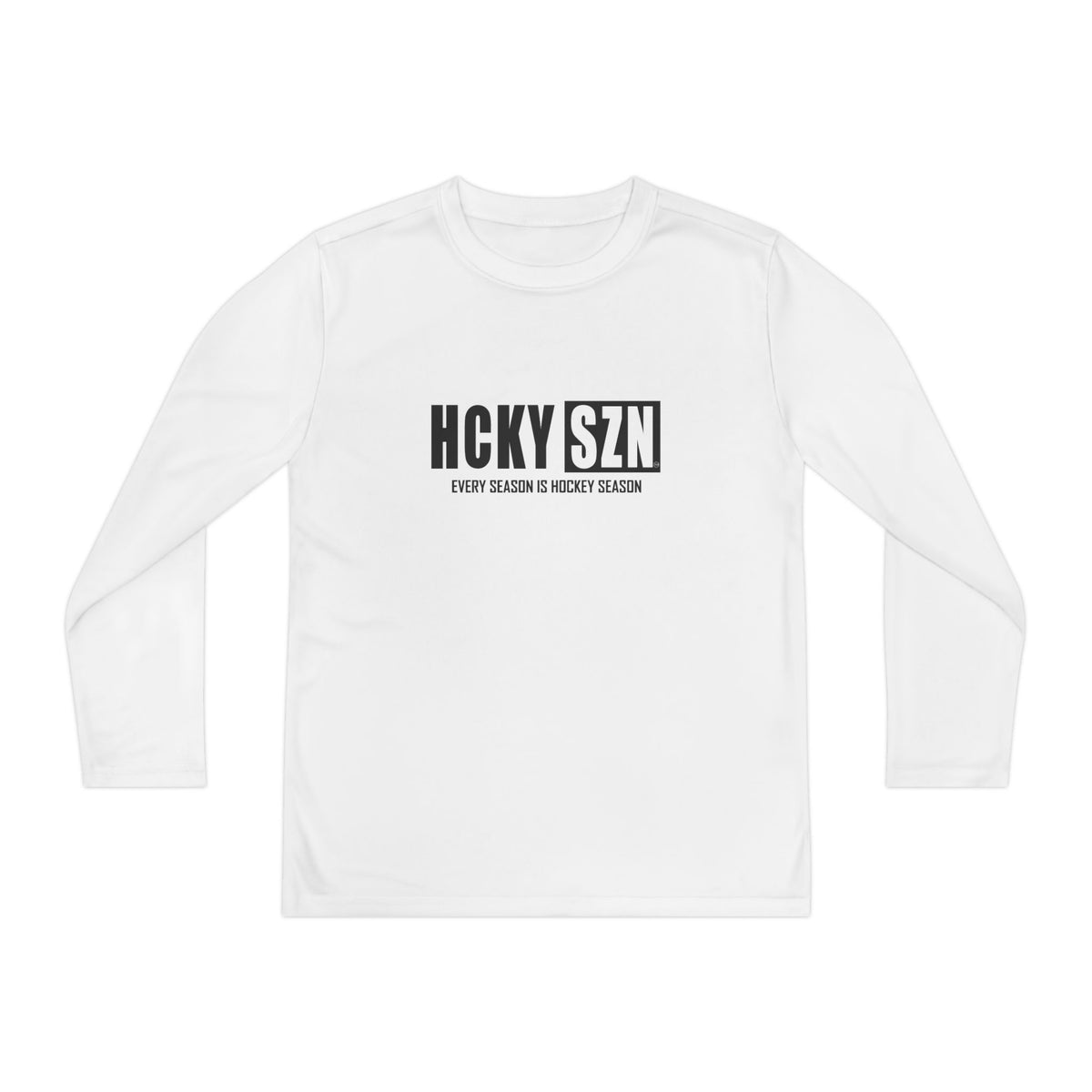 Every Season is HCKY SZN Youth Competitor Long Sleeve Tee (Black Logo) - Various Colors