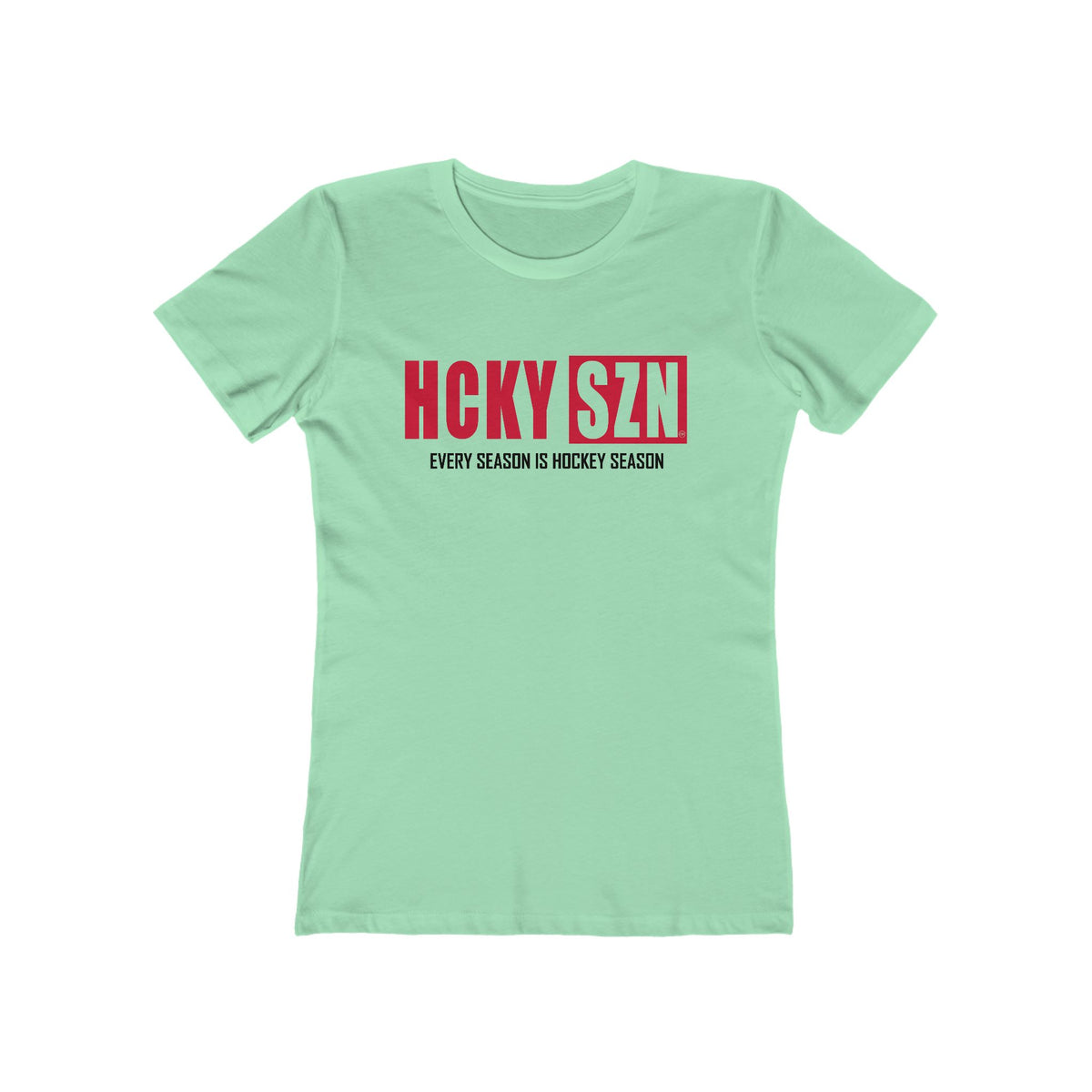 Every Season Is Hockey Season Women's Boyfriend Tee (Red Logo) - Various Colors