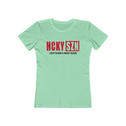 Every Season Is Hockey Season Women's Boyfriend Tee (Red Logo) - Various Colors