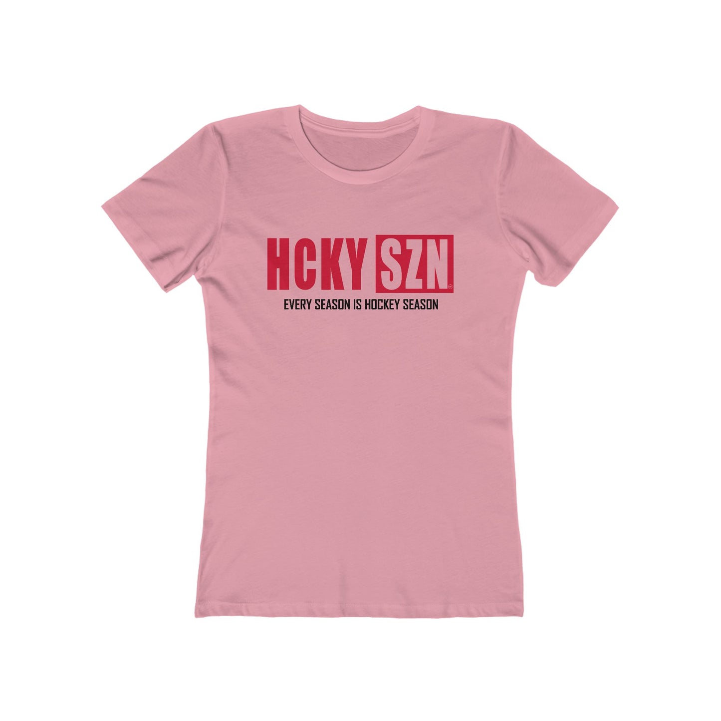Every Season Is Hockey Season Women's Boyfriend Tee (Red Logo) - Various Colors
