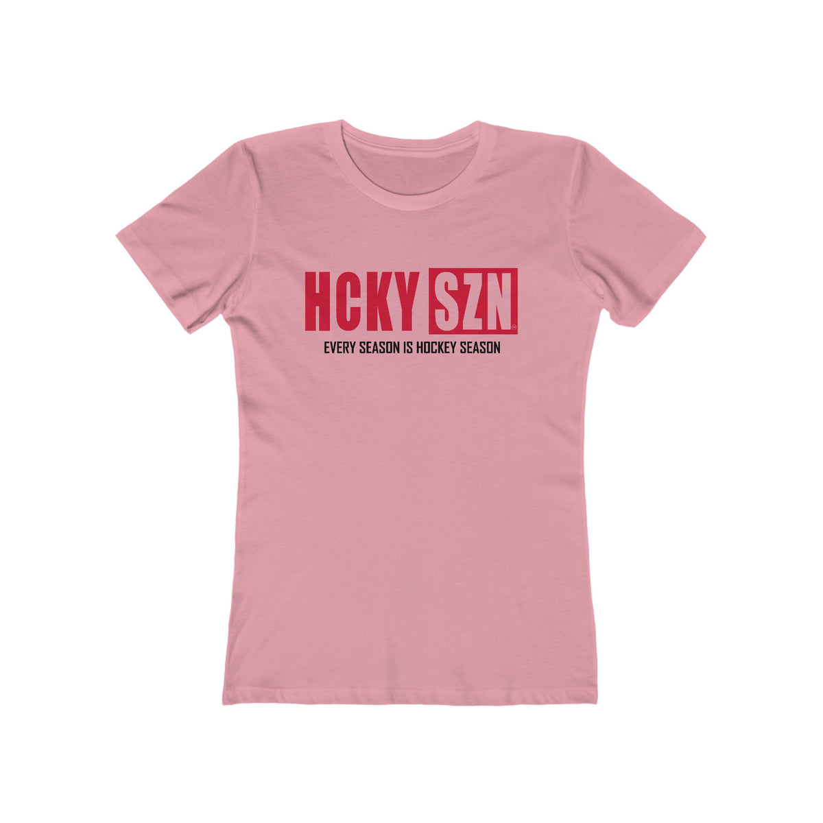 Every Season Is Hockey Season Women's Boyfriend Tee (Red Logo) - Various Colors