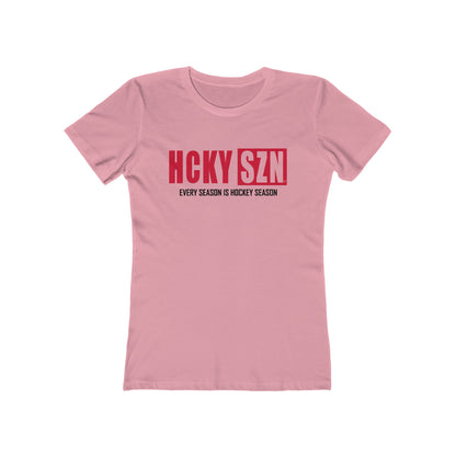 Every Season Is Hockey Season Women's Boyfriend Tee (Red Logo) - Various Colors
