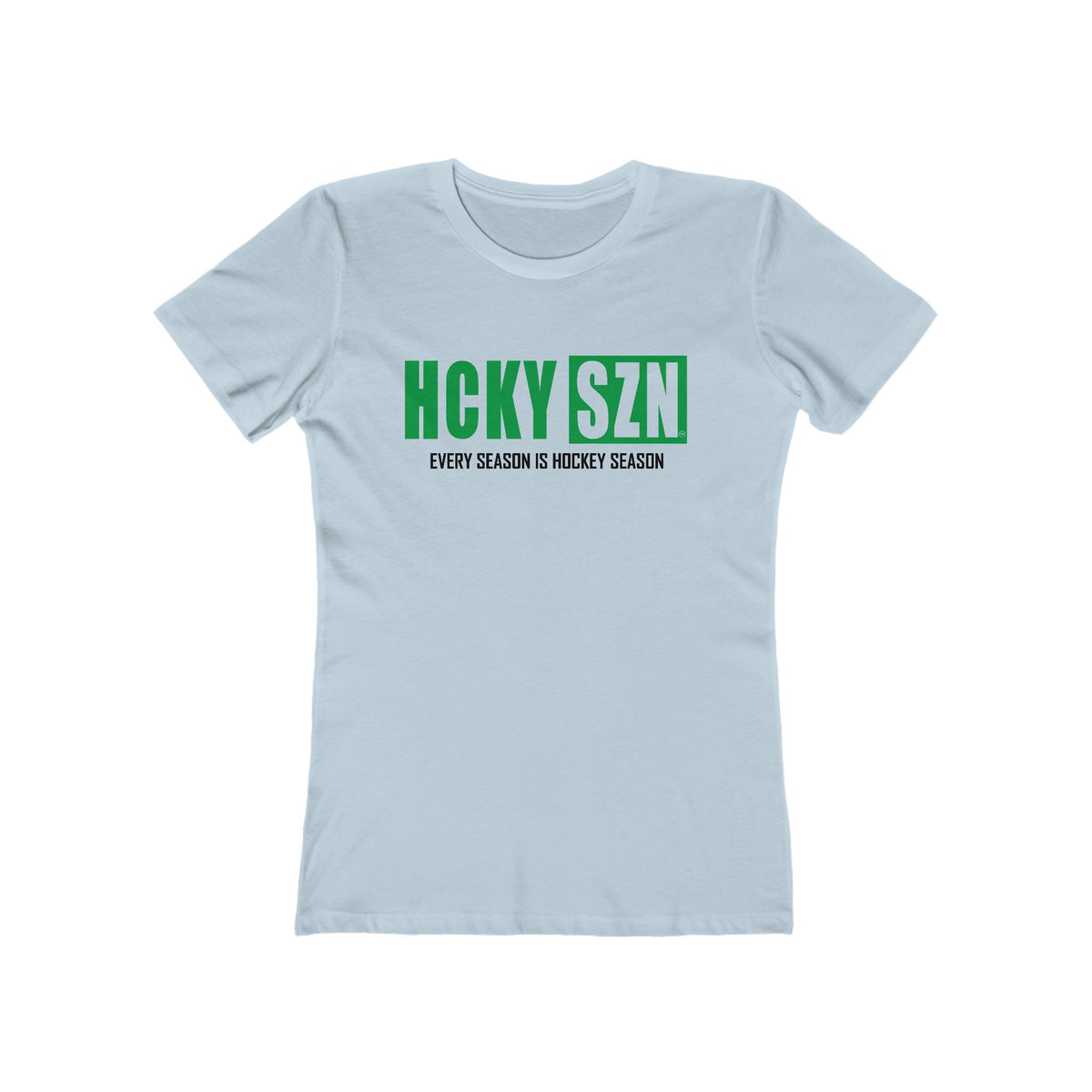 Every Season Is Hockey Season Women's Boyfriend Tee (Green Logo) - Various Colors