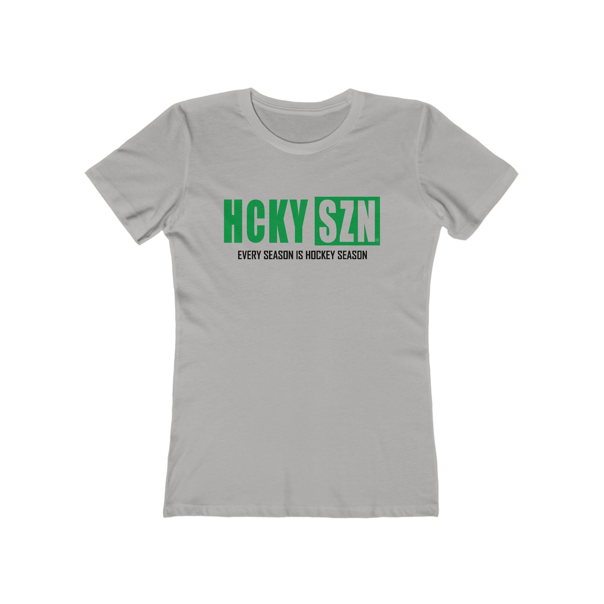 Every Season Is Hockey Season Women's Boyfriend Tee (Green Logo) - Various Colors
