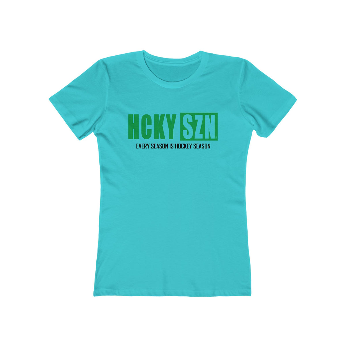 Every Season Is Hockey Season Women's Boyfriend Tee (Green Logo) - Various Colors