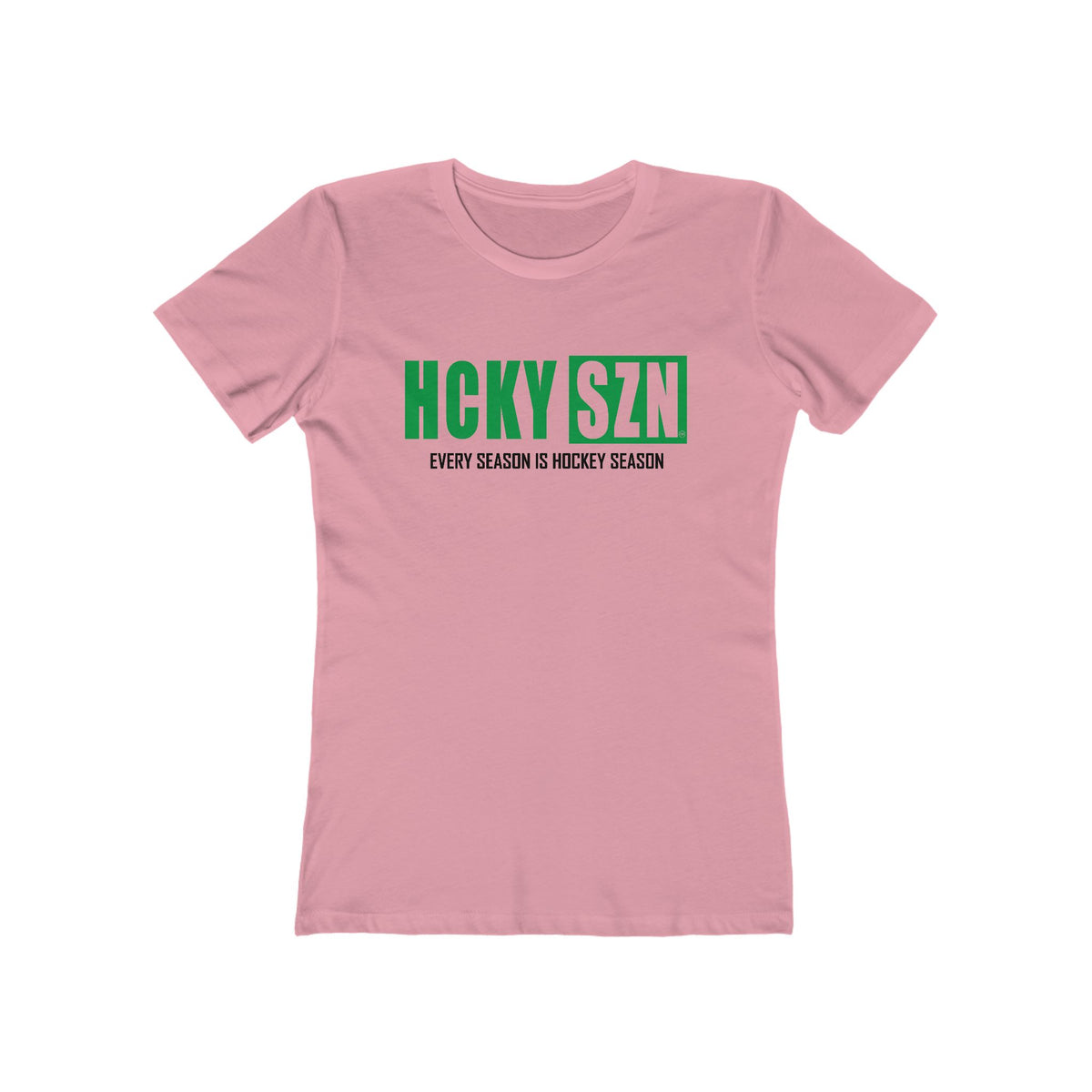 Every Season Is Hockey Season Women's Boyfriend Tee (Green Logo) - Various Colors