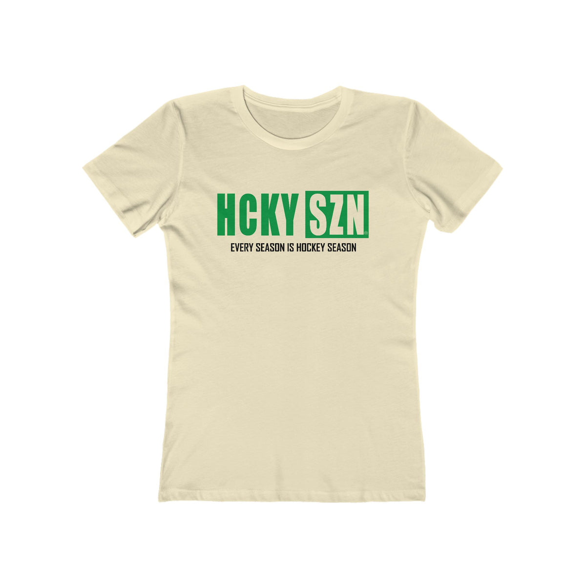 Every Season Is Hockey Season Women's Boyfriend Tee (Green Logo) - Various Colors