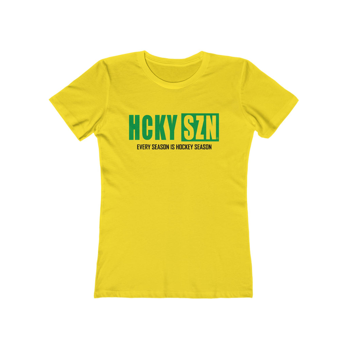 Every Season Is Hockey Season Women's Boyfriend Tee (Green Logo) - Various Colors