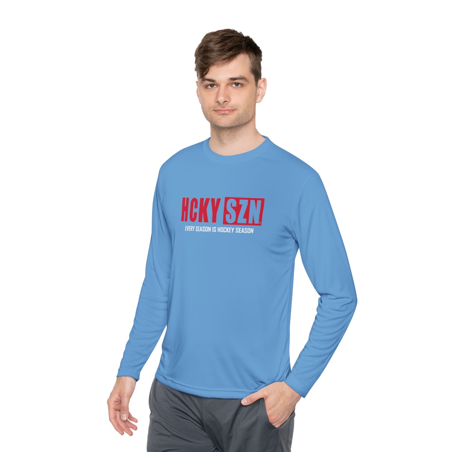 Every Season is HCKYSZN Performance Long Sleeve Tee - Red Logo