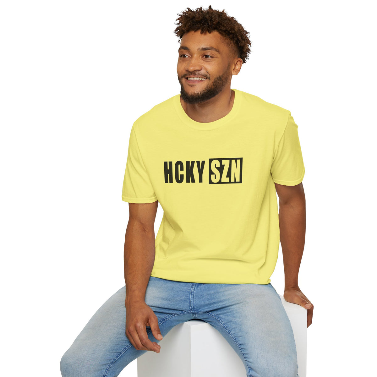HCKY SZN Softstyle Tee Shirt (Cornsilk)