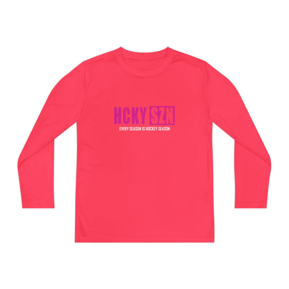 Every Season is HCKY SZN Youth Competitor Long Sleeve Tee (Hot Pink Logo) - Various Colors