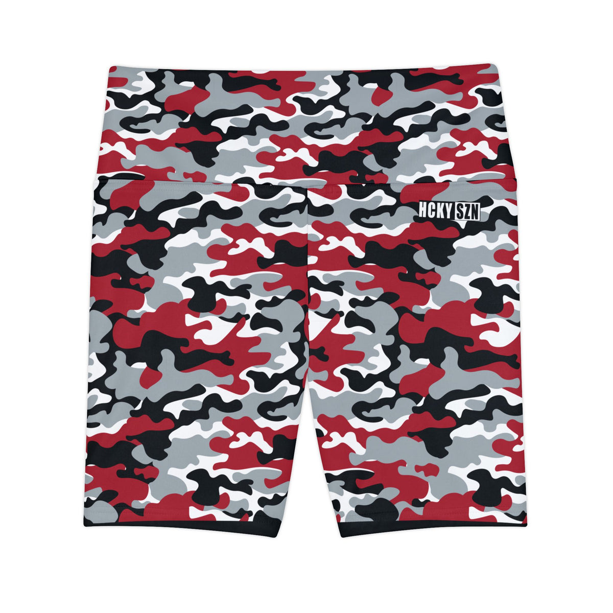 HKY SZN High Waisted Workout Shorts (Buckeye Camo)