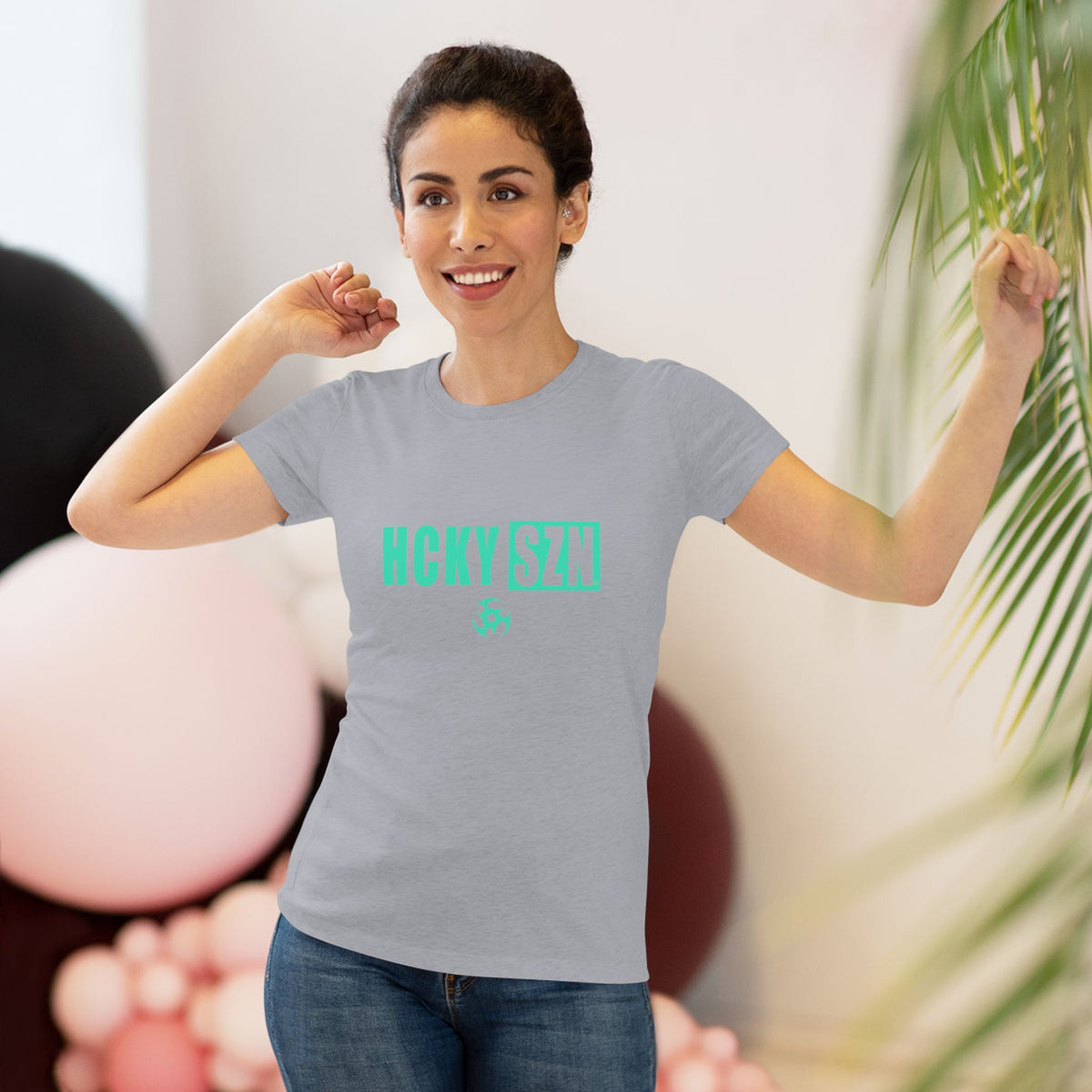 Women’s Hockey Vibe Triblend Tee (Seafoam Logo)