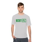 HCKYSZN (Flagship Logo) Adult Performance Tee - Silver/Kelly Green
