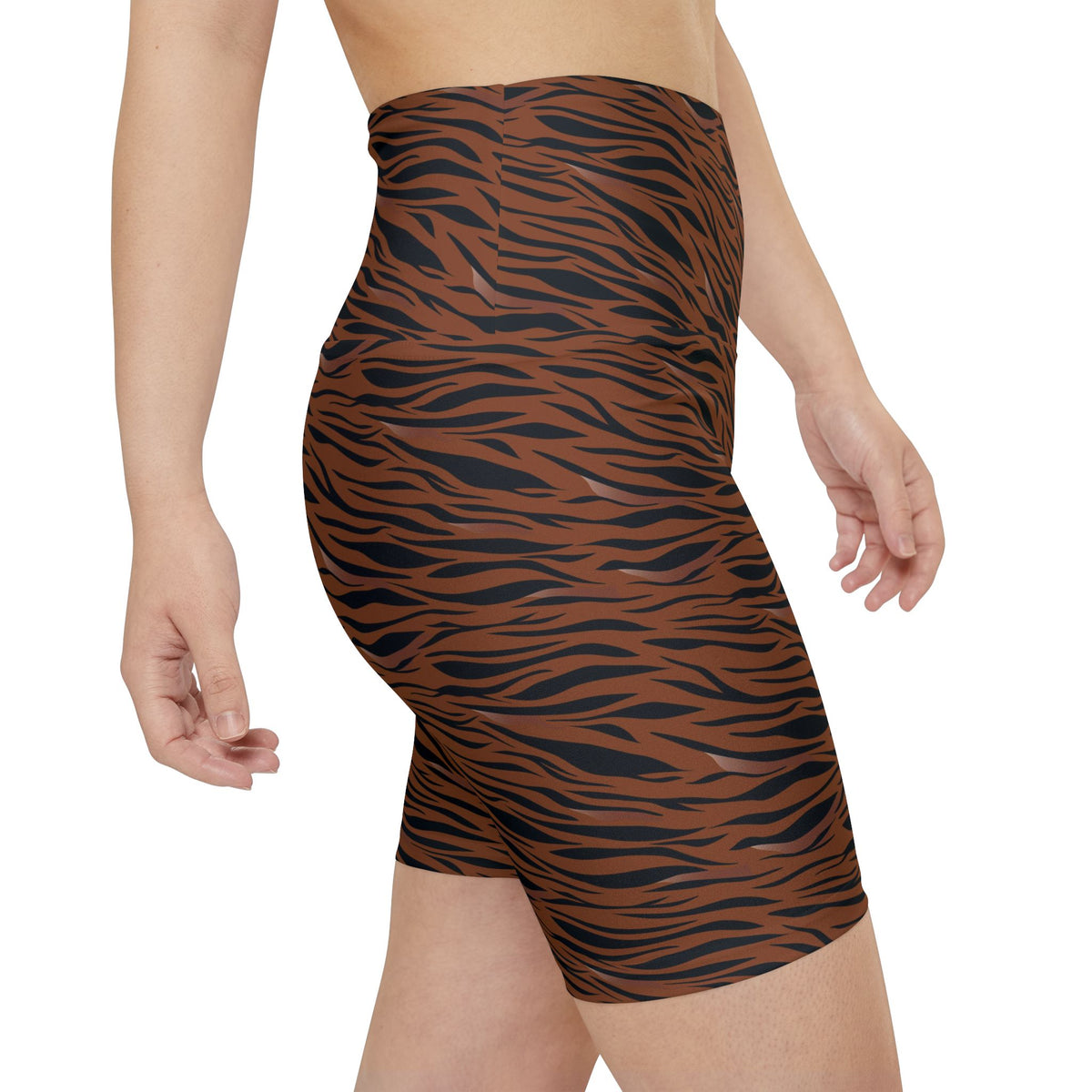 HKY SZN High Waisted Workout Shorts (Tiger Stripe)